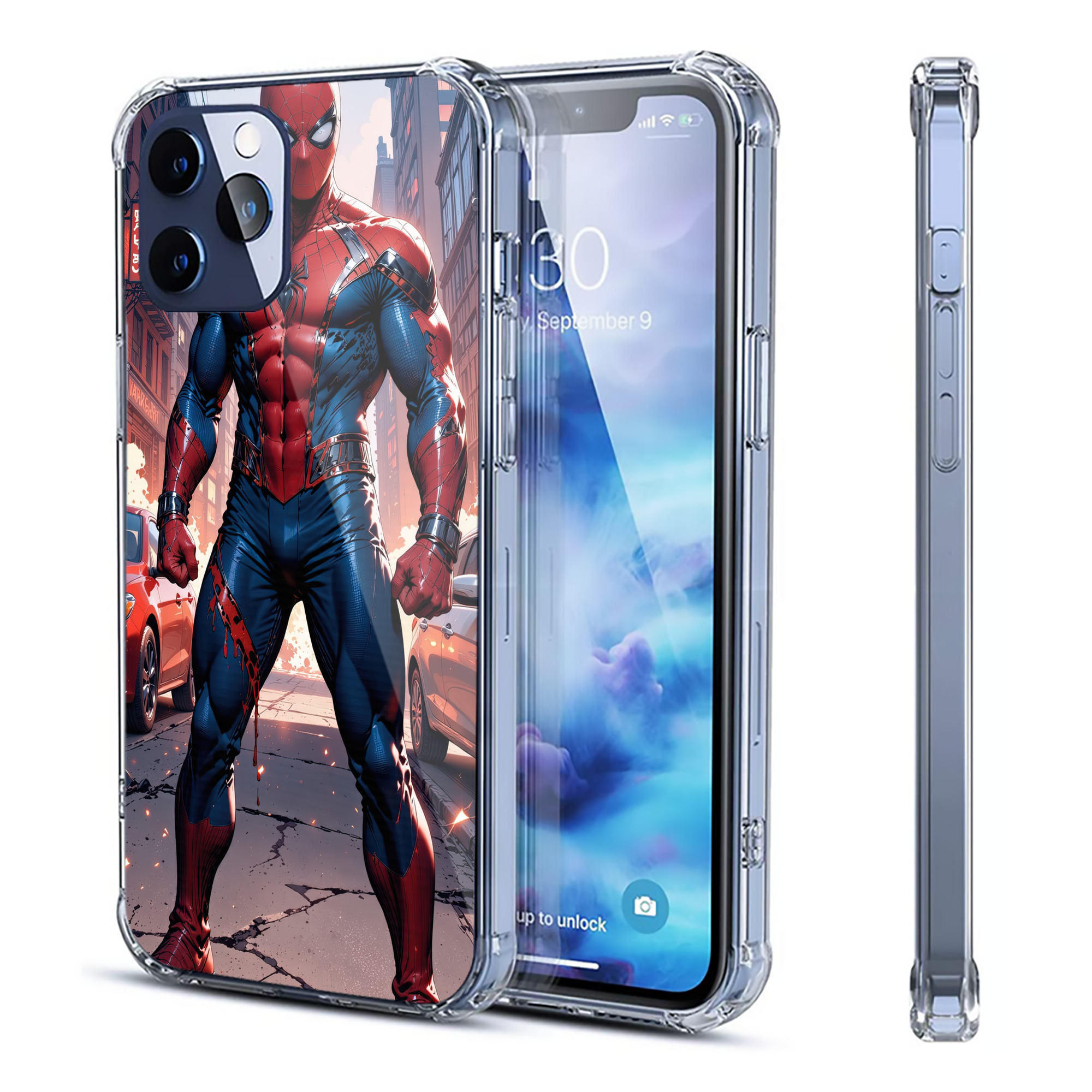 （画像用） Spider Man スパイダーマン 【iPhone 12シリーズ対応】透明スマホケース（クリアソフトケース）